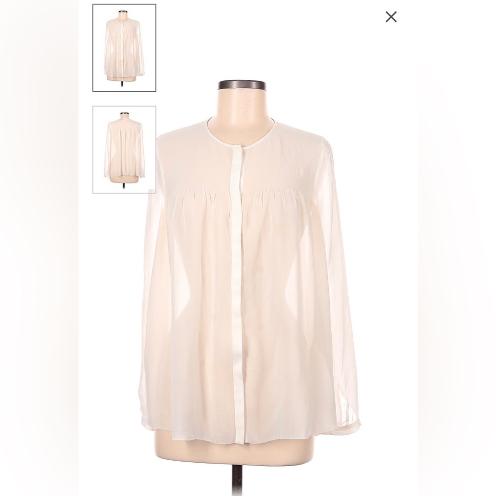 Vince Sheer Long Sleeve Blouse